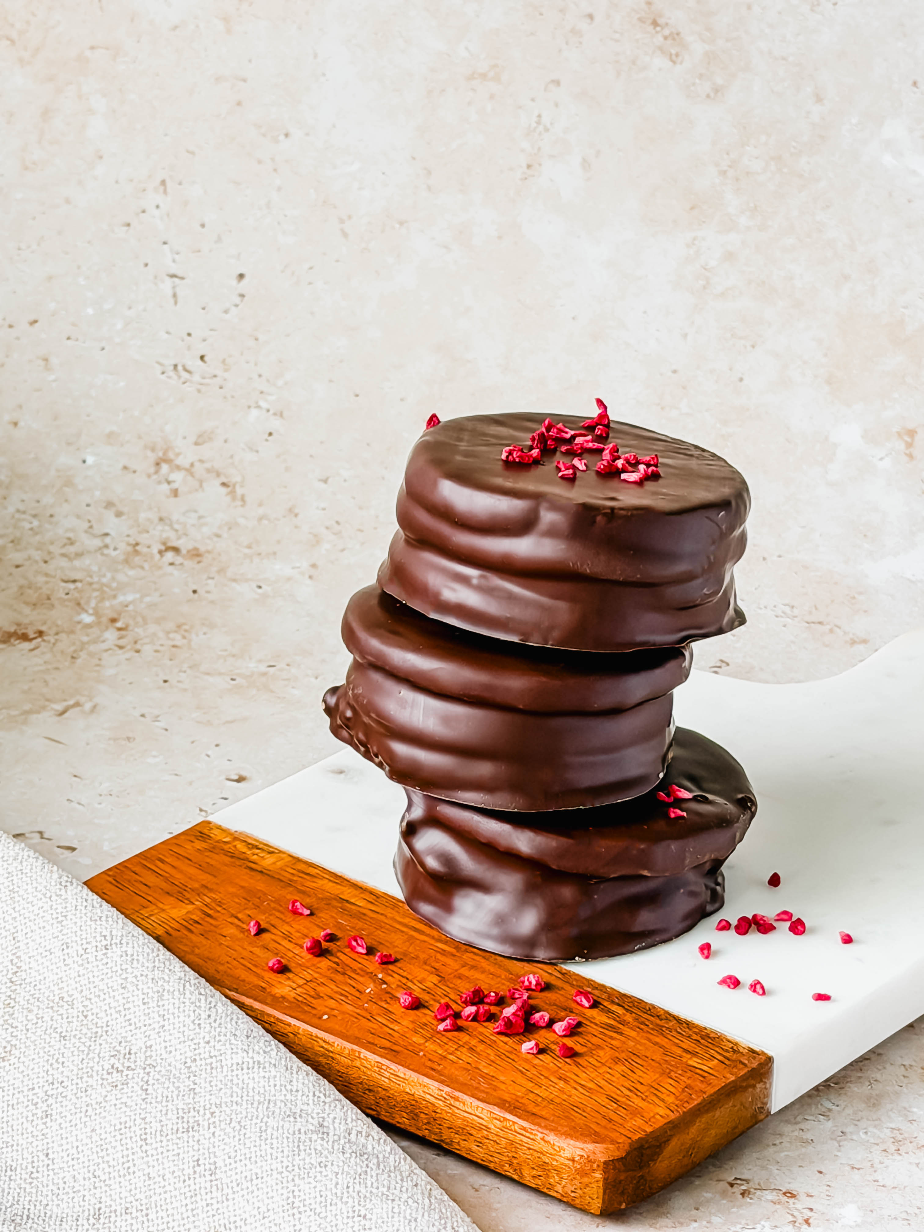 Dark Chocolate and Berry Alfajor (Available in the Fall)